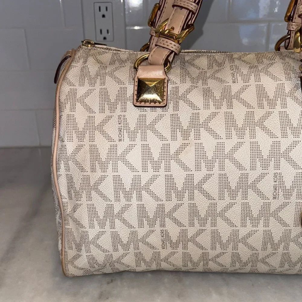 Michael Kors Bag Purse Handbag Pocketbook Grayson Duffle Satchel Tote Pocketbook - Picture 2 of 16